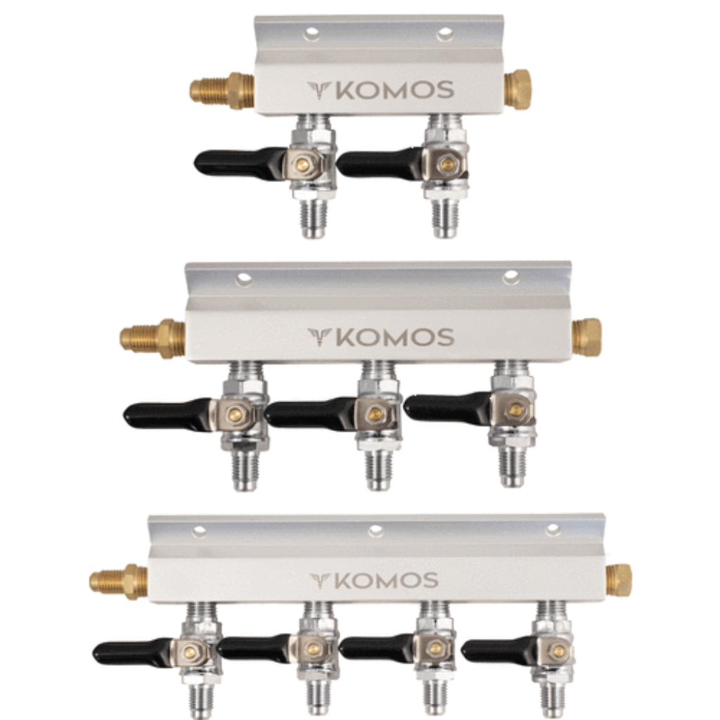 KOMOS 1/4" Flare Aluminum Gas Manifold
