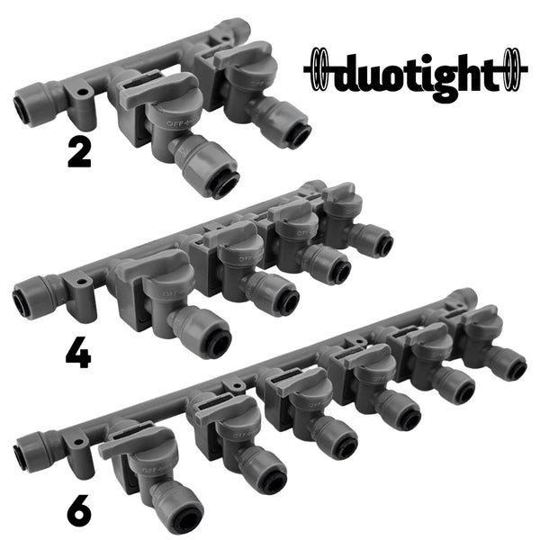 Duotight Push-In Fitting - 8mm OD Gas Manifold w/ Check Valves