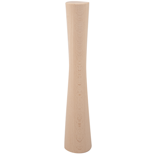 European beech wood pickle packer with a narrow grip and wide, flat ends for packing vegetables into fermentation jars